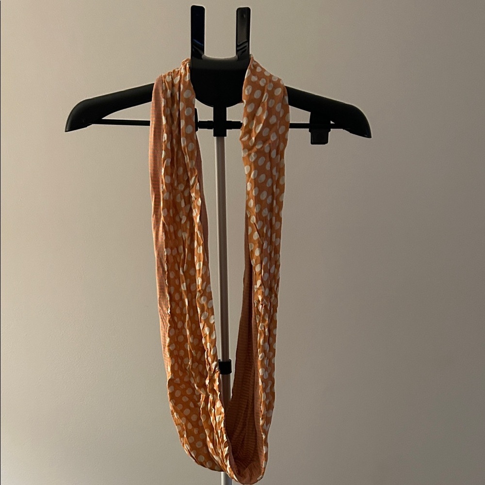 Chic Orange Polka Dot Scarf